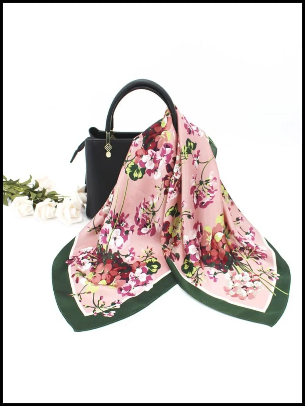 100% Mulberry Silk Square Scarf for Hair, Neck, Head - Fashion Neckerchief